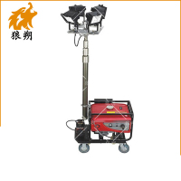 狼朔自动升降工作灯移动照明车 国产1500W发电机4100W手动