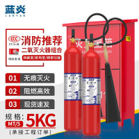 蓝炎5kg二氧化碳灭火器商用验收套装[5公斤*2+箱子组合] 消防认证机房精密仪器用
