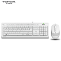 双飞燕F1010飞时代键鼠套装 有线键盘鼠标套装 象牙白常规款