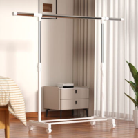 友阳晾衣架 9321豪华特粗32伸缩款>1.6米 落地移动折叠单杆不锈钢伸缩晒衣杆架