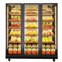 喜莱盛XLS-JC-1500Q冷藏保鲜柜850L 全面屏展示柜 三门轻奢款(丝印门)