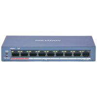 海康威视DS-3E0109SP-E交换机 非网管型 8芯POE供电 9口百兆网线延长传输模式 监控分线器 金属外壳散热