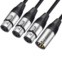 北山雀4XLR01卡依公转卡依母一分三音频线 0.5米