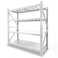 惠华都仓储置物架仓库储物架库房铁架子中型长200宽60高200cm四层 白色