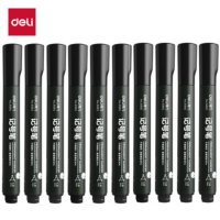 得力DL-6881黑色粗头油性记号笔 10支/盒