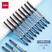 得力(deli) 直液式走珠笔0.5mm子弹头 速干油墨书写顺畅 DP296 黑