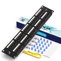 山泽电话语音配线架[工程级]50口 镀金2U机架模块式配线架