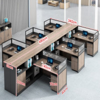 誉卓远屏风隔断办公桌 干字形六人位3400*4800mm