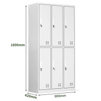 汇云星简易衣柜809WJG01030010 六门 灰白色