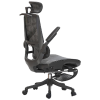 西昊人体工学椅办公学习居家4D腰枕 龙纹特网3D扶手M59 Pro黑色+脚踏