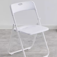 华恒臻折叠椅子靠背椅办公电脑椅 3017全白PP