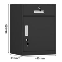 华豫勤匠 整装矮柜文件柜办公室桌下柜带锁储物柜纯黑@650一抽一门