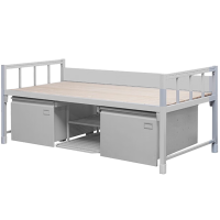 花都家美营具单人床加厚钢制成人铁架床/带蚊帐杆床下柜(含床板)XZS220