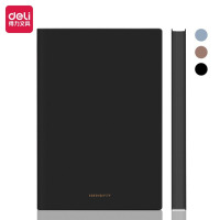 得力(deli)22284莫兰迪色系皮面本 肤感雅致记事本A5/96张 黑色