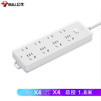 公牛(BULL)GN-403 新国标8插位 总控 插板插座插排 1.8米线