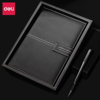 得力(deli)22232商务荔枝纹磁扣皮面本套装 商务记事本笔记本子礼