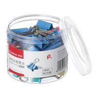 齐心EB425彩色19mm长尾夹(40只/筒)燕尾夹长尾夹文件夹票据夹马卡