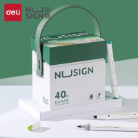 得力纽赛NS736-40马克笔全套酒精性双头40色不晕染可叠色diy 酒精