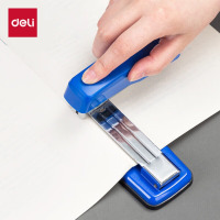 得力0414S订书机 蓝色12#50页旋转式 厚层中缝装订 临时装订可拆