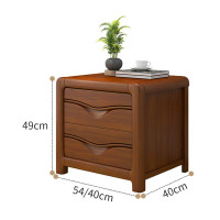 罗森实木床头柜 新中式现代简约储物柜 家用卧室床边柜 13款两层54cm