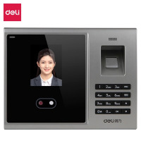得力(deli) 人脸考勤机多功能指纹密码一体打卡机 人脸签到机免安