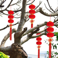 花筱镱 6#植绒灯笼串 春节开门红3连串大红灯笼 直径5.2cm 50件起售