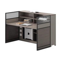 誉卓远职员办公桌椅简约办公桌屏风组合 单人位120*90*110cm(独立高柜) 褐色