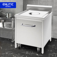 麦大厨 不锈钢收残台商用收餐车酒店食堂厨房餐厅餐具垃圾残食收集回收车 单孔台SCT-03