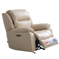 西屋头等舱智能按摩椅 小摩方30320电动躺+按摩+手动摇-1m 真皮-头层牛皮-摔纹-流云白