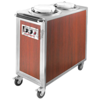 优合创佳 暖碟车商用保温车暖碟机麻辣烫选菜盆消毒烘干暖盘碟机车 双头木纹 [约放120个陶瓷盘]