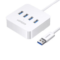 绿联USB3.0分线器 高速拓展4口HUB集线器延长线 台式机笔记本电脑一拖四多接口扩展坞转换器 0.5米 30201