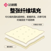 洁丽雅A类面料秋冬四季被双人学生宿舍被芯被空调被 奶黄被200*230cm 8斤