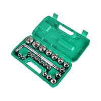 建亦12角梅花套筒套装 内梅花六角花型套筒扳手 1/2加长梅花套筒28件套