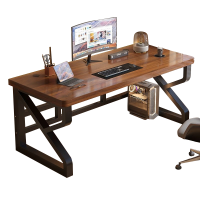 榭邦实木电脑桌办公桌 升级加厚 实木芯桌面YLZ16胡桃色120*60cm