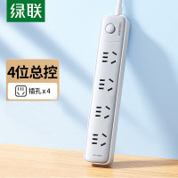 绿联新国标总控分控插座五孔两孔PD快充电源转换插头4位8位6位排插/插排/插板拖线板4位总控五孔5米(15298)