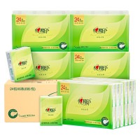 心相印茶语丝享手帕纸 超迷你4层6片24包*6条 纸巾便携 湿水不破 箱装