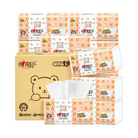 心相印抽纸DT1120 婴用型120抽18包三层塑装纸面巾升级版母婴可用纸
