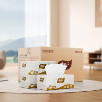 心相印盒装抽纸2层200抽*9盒3提面巾纸餐巾纸硬长款商务用纸 D200