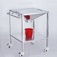 铁甲天使 清创车304不锈钢加厚配桶清洗车 [304豪华无音款]正方形