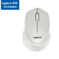 罗技(Logitech)M330 无线鼠标办公鼠标 右手鼠标 带无线微型接收器 白色