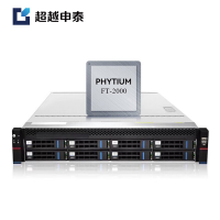 超越申泰飞龙RM5000-F服务器FT-2000+/64/64G/512G SSD*2+8T SATA*2/2G