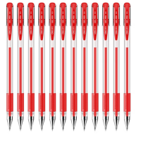 得力经典中性笔 6600es/0.5mm红色 中性笔12支装