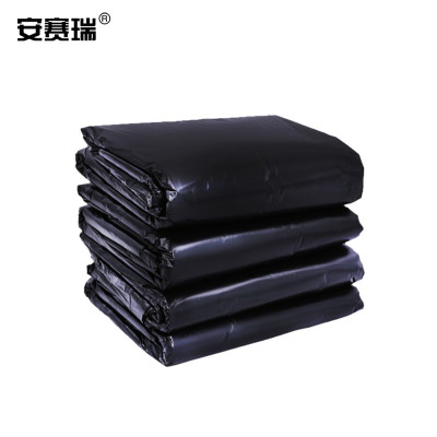 安赛瑞 工业垃圾袋 办公加厚平口 (50个装)90×110cm 黑色 (100L) 12302