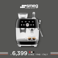 SMEG斯麦格 意式咖啡机研磨一体机半自动 咖啡豆研磨机 纯正意式浓缩Espresso EGF03 黑色