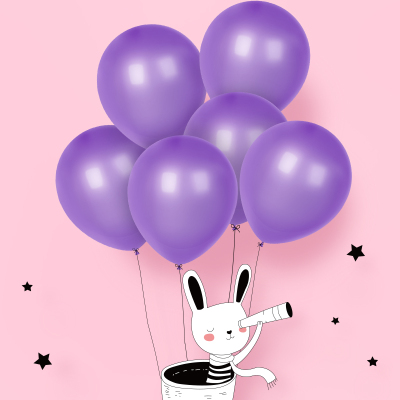 墨斗鱼 气球圆形浅紫色100个/包7642*2包