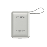 HYUNDAI现代 自带线快充移动电源 T180LF银灰色 20000mAh