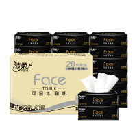 洁柔(C&S)牌纸面巾(Face黑软抽)100抽3层(20包装) BR203-20E