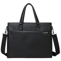 斯莫尔(SIMOER)SL-1872横款黑色PU皮革休闲商务背带大容量手提男士公文包厂家定制可印刷联系客服