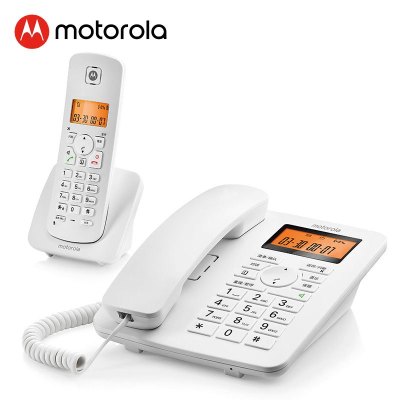 摩托罗拉(MOTOROLA)C4200C 数字无绳电话机 无线座机 子母机办公家用 (白色)一拖一