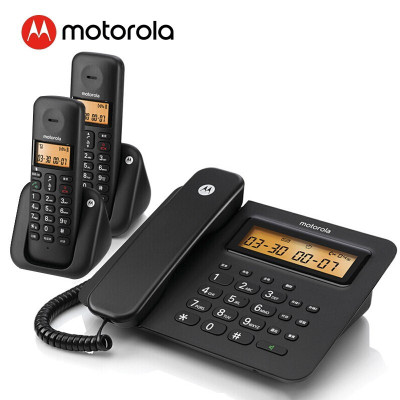 摩托罗拉(MOTOROLA)C2601数字无绳电话机 无线座机 子母机一拖二(黑色)